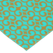 Turquoise en Brown Elegant Pattern Tafelkleed (Gekanteld)