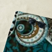 Turquoise en Brown  Paisley New Strandlaken (In situ)