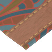 Turquoise en Brown, Retro Tafelkleed (Gekanteld)