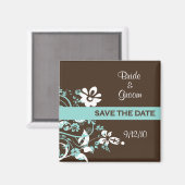 Turquoise en Brown Save the Date Magnets Magneet (Voorkant / Achterkant)