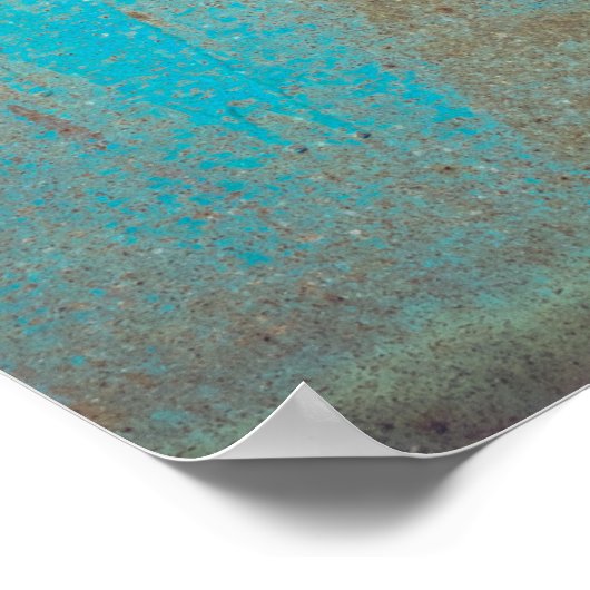 Turquoise en bruin abstract poster (Hoek)