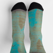 Turquoise en bruin abstract sokken (Top)