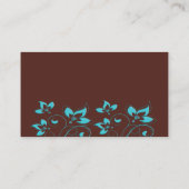Turquoise en Bruine Bloemen Plaatskaarten Plaatskaartje (Achterkant)