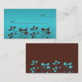 Turquoise en Bruine Bloemen Plaatskaarten Plaatskaartje (Voorkant / Achterkant)