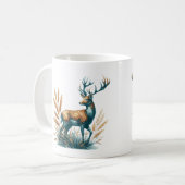Turquoise en bruine Buck Deer Koffiemok (Voorkant links)