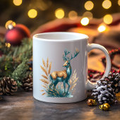Turquoise en bruine Buck Deer Koffiemok