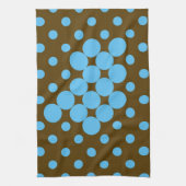 Turquoise en bruine polka stipte theedoek (Verticaal)