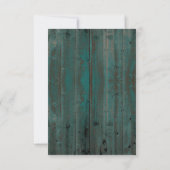 Turquoise en Bruine Zonnebloem Bruiloft RSVP Kaart (Achterkant)