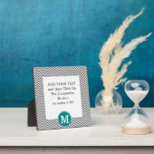 Turquoise en Charcoal Chevrons Custom Monogram Fotoplaat (Insitu)