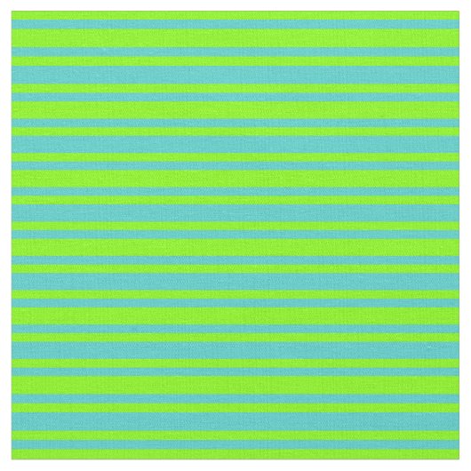 Turquoise en Chartreuse gekleurde strepen Stof (Close Up)