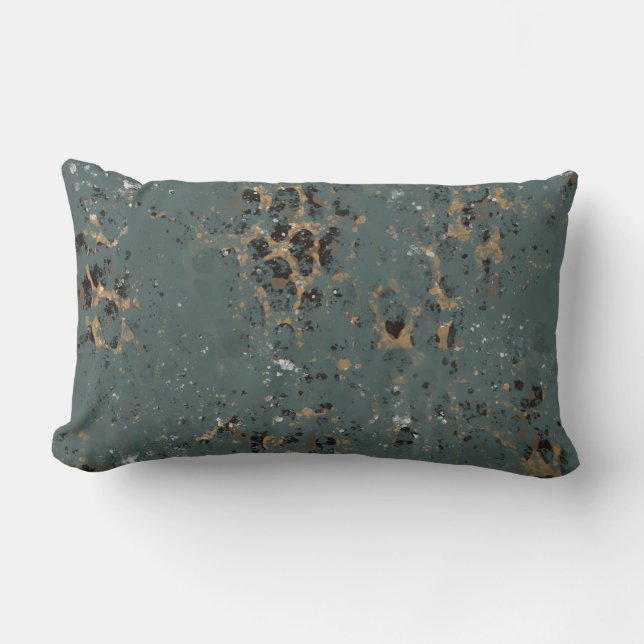 Turquoise en Cheetah Print Pillow Kussen (Voorkant)
