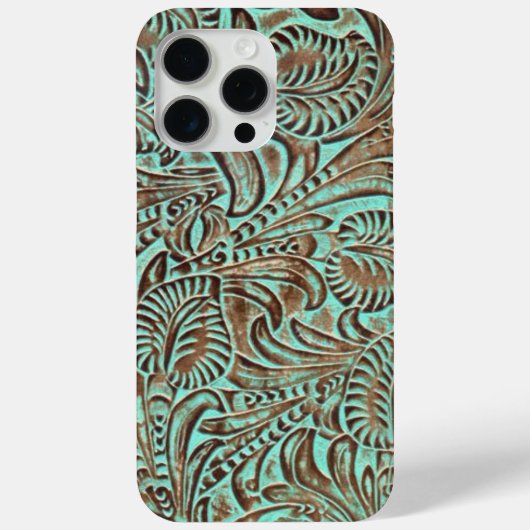 Turquoise en chocolade Gereedgemaakte Westerne pri Case-Mate iPhone Case (Achterkant)