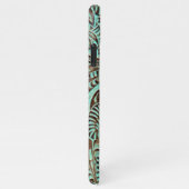 Turquoise en chocolade Gereedgemaakte Westerne pri iPhone Hoesje (Rechterkant)