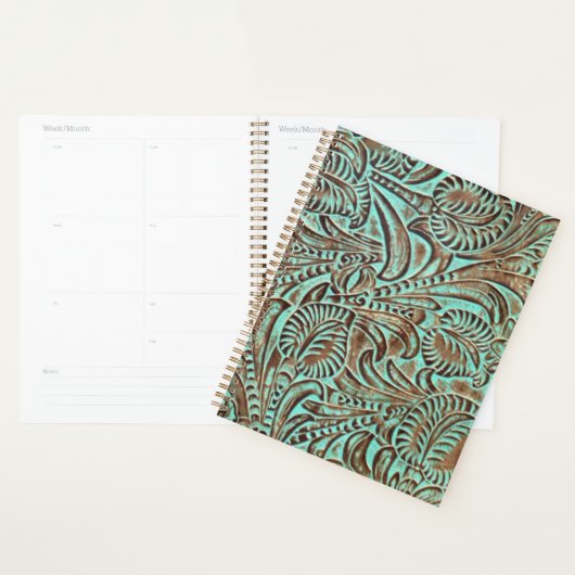 Turquoise en chocolade Gereedgemaakte Westerne pri Planner (Display)