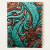 Turquoise en Chocolate Tooled Westerne Patronen Planner (Achterkant)