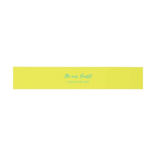 Turquoise en citroen uitnodigingen wikkel (Vlak)