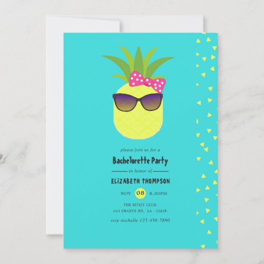 Turquoise en citroenen tropische zomer vrijgezelle kaart (Voorkant)