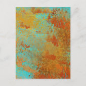 Turquoise en Copper-Red Abstract Briefkaart (Voorkant)