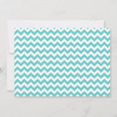 Turquoise en Coral Chevron Birthday Invitation Kaart (Achterkant)