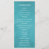 Turquoise en Coral Rustic Floral Wedding Programmakaart (Achterkant)