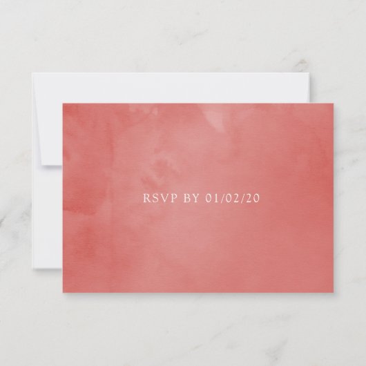 Turquoise en Coral Rustic Floral Wedding RSVP Kaartje (Achterkant)