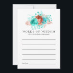 Turquoise en Coral Tropical Floral Bridal Advice Advieskaart<br><div class="desc">Turquoise en koraal roos en tropische bladbladeringen zomerreces voor bruid-to-be kaarten die zijn ontworpen om snel en gemakkelijk aan uw gebeurtenisspecificaties te worden aangepast.</div>