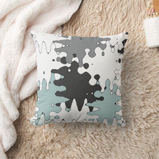 Turquoise en Coral Unique Pattern Kussen (Deken)