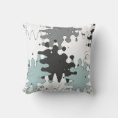 Turquoise en Coral Unique Pattern Kussen (Voorkant)