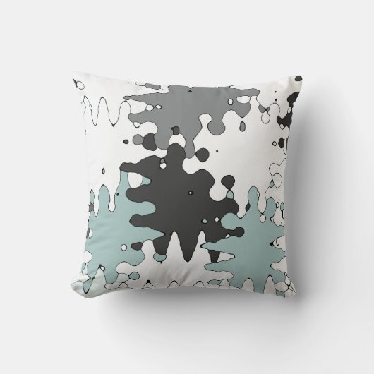 Turquoise en Coral Unique Pattern Kussen (Voorkant)