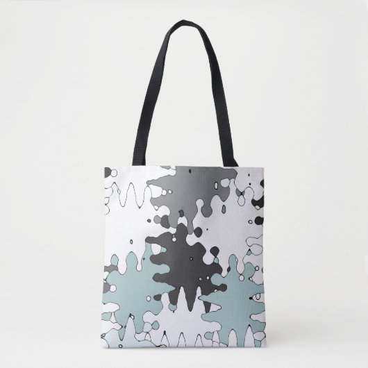 Turquoise en Coral Unique Pattern Tote Bag (Voorkant)