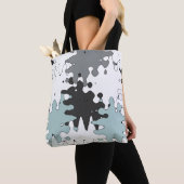 Turquoise en Coral Unique Pattern Tote Bag (Dichtbij)