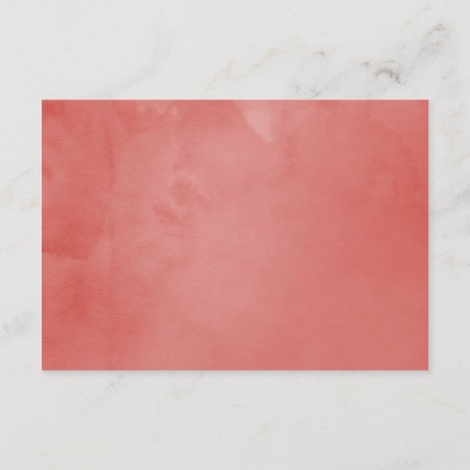 Turquoise en Coral Waterverf Wedding Reception Informatiekaartje (Achterkant)