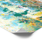 Turquoise en Cream Abstract Birch Trees Poster (Hoek)