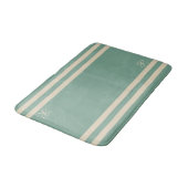 Turquoise en Cream Stripes Elegant Monogram Badmat (Gekanteld)