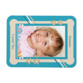 Turquoise en crème houden van je mama foto magneet (Horizontaal)