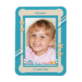 Turquoise en crème houden van je mama foto magneet (Verticaal)