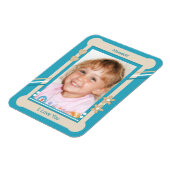 Turquoise en crème houden van je mama foto magneet (Linkerzijde)