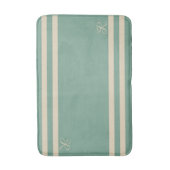 Turquoise en Crème Strepen Zeevaart Badmat (Voorkant Verticaal)