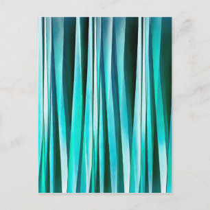 Turquoise en cyaan gestreepte oceaanpatroon briefkaart