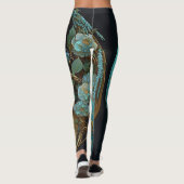 Turquoise en Cyan Yin en Yang Meditation Yoga Leggings (Achterkant)