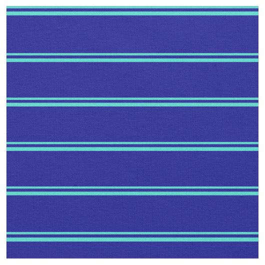 Turquoise en Dark Blue Pattern Stof (Close Up)