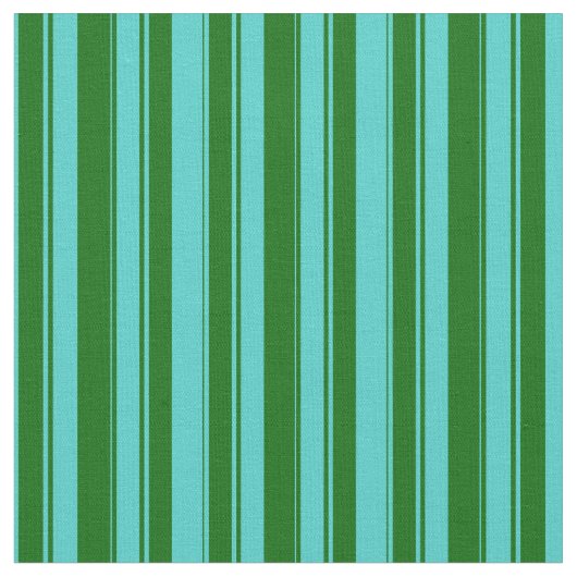 Turquoise en Dark Green Colored Pattern Stof (Close Up)