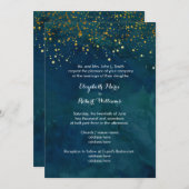 Turquoise en Faux Gold Glitter Kaart (Voorkant / Achterkant)