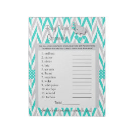 Turquoise en Game grijze Baby shower Notitieblok