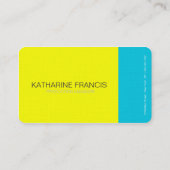 Turquoise en geel visitekaartje (Achterkant)