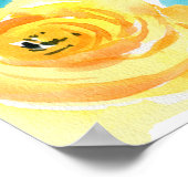 Turquoise en Gele Bloem Bruidsborrel Poster (Hoek)