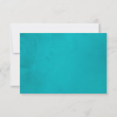 Turquoise en Gele Bloem Bruiloft RSVP Kaartje (Achterkant)