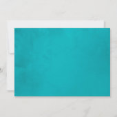 Turquoise en Gele Bloemachtige Trouw Save the Date (Achterkant)