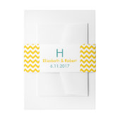 Turquoise en gele Chevron bruiloft Uitnodigingen Wikkel (Voorkant Voorbeeld)