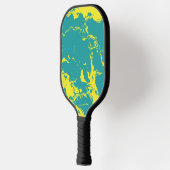 Turquoise en Gele Grunge Patroon Pickleball Paddle (Links)